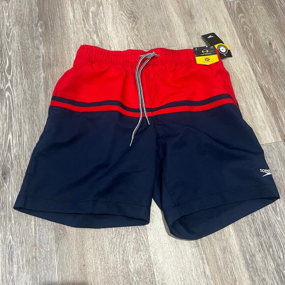 Speedo Blue and Red Short Swim Trunk Size Small - Picture 4 of 4